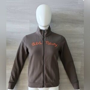 Old Navy Jacket in Brown with Orange Embroidery